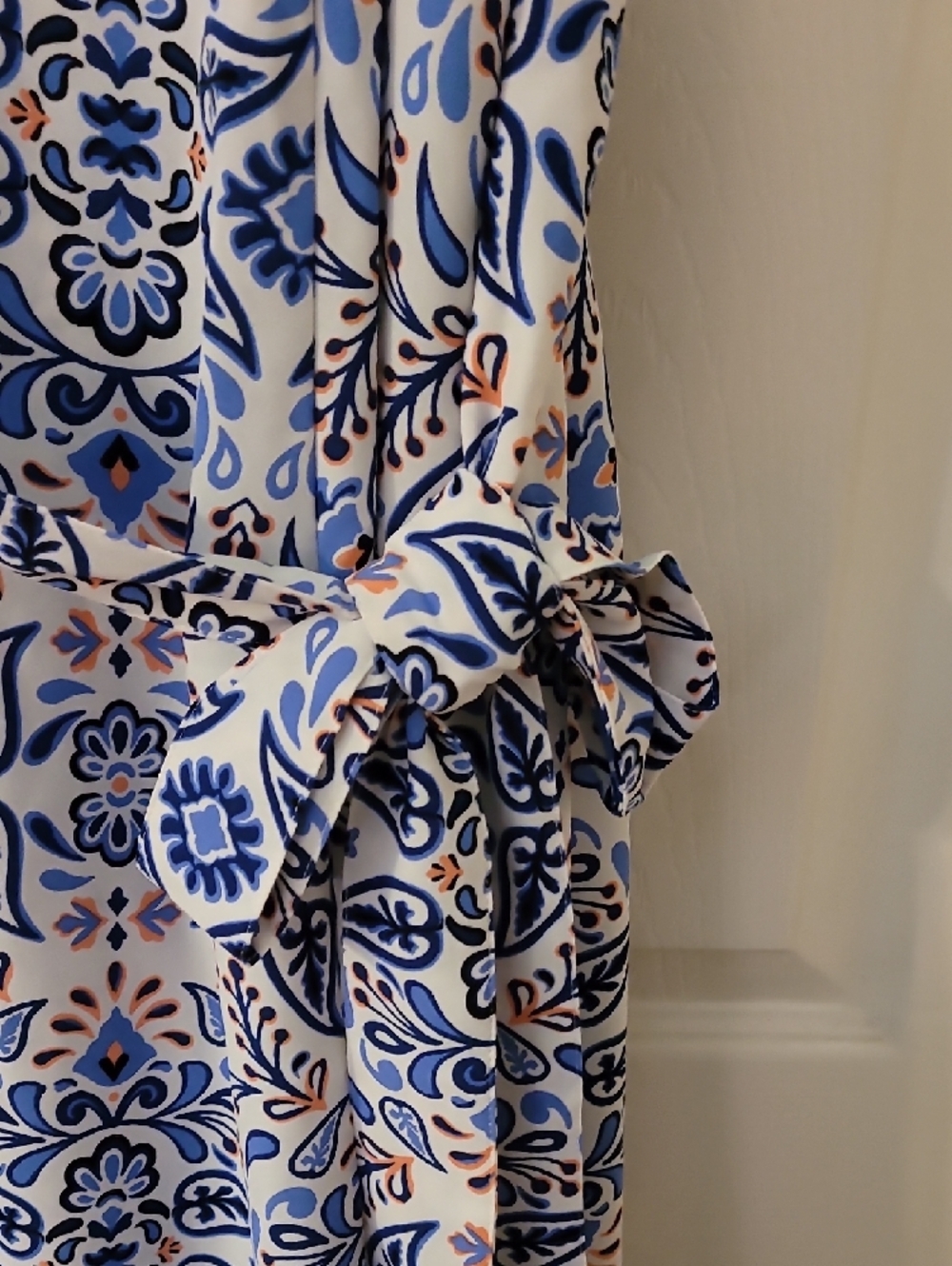 croft & barrow Blue and White Sleeveless Midi Dress - Picture 5 of 7